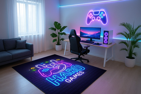 3D Strado HARDGAMES gaming carpet 100x150 cm modern for gamer's room