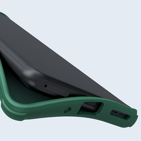 Etui Nillkin CamShield Pro do OnePlus 12R, zielone - ochronne z podstawką, dostęp do portów i przycisków