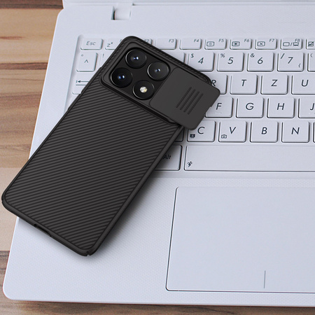 Etui Nillkin CamShield do Poco X6 Pro 5G, czarne - ochronne z podstawką, dostęp do portów i przycisków