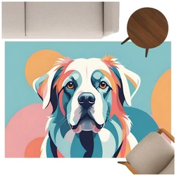 Dywan 3D Strado ColorDog 100x150 cm nowoczesny z motywem psa do pokoju dziecka lub gracza