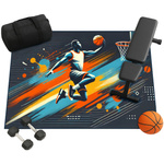 Dywan gamingowy 3D BasketBall 140x200 cm - nowoczesny wzór 3D do pokoju gracza