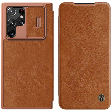 Etui Nillkin QIN Pro do Samsung Galaxy S22 Ultra (Brązowe)