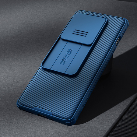 Etui Nillkin CamShield Pro do OnePlus 12R, niebieskie - ochronne z podstawką, dostęp do portów i przycisków