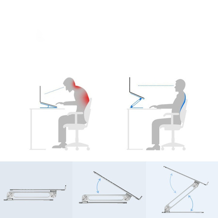 Podstawka do laptopa NILLKIN ProDesk uchwyt stojak regulowany max - 12,5kg, szara