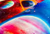3D Strado Galaxy carpet 120x170 cm with space theme for youth room or gamer room