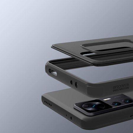 Etui Nillkin Frosted Pro do Xiaomi 12T, niebieskie - ochronne z podstawką, dostęp do portów i przycisków