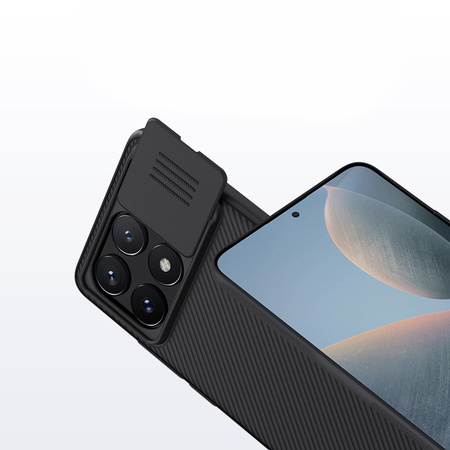 Etui Nillkin CamShield do Poco X6 Pro 5G, czarne - ochronne z podstawką, dostęp do portów i przycisków