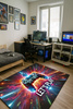 Dywan gamingowy 3D Strado LET'S PLAY 140x200 cm nowoczesnym motywem do pokoju gracza
