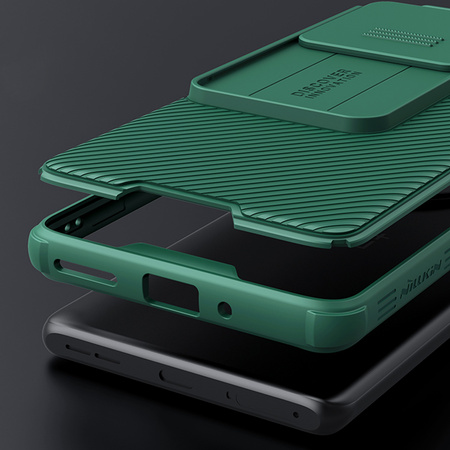 Etui Nillkin CamShield Pro do OnePlus 12R, zielone - ochronne z podstawką, dostęp do portów i przycisków