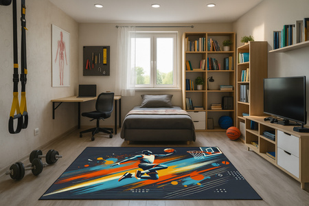 3D Strado BasketBall carpet 120x170 cm modern with 3D pattern for gamer's room