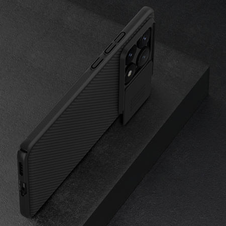 Etui Nillkin CamShield do Poco X6 Pro 5G, czarne - ochronne z podstawką, dostęp do portów i przycisków