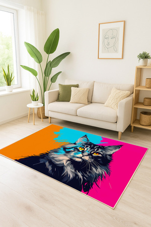 Dywan 3D Strado MainCoon 120x170 cm ze wzorem kota dla milośników zwierząt do salonu i pokoju