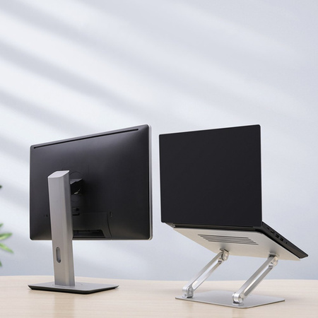 Regulowany aluminiowy stojak Nillkin ProDesk srebrny pod laptopa do biura i domu