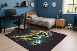 3D Strado FOOTBALL carpet 120x170 cm modern with football motif for youth and sports fan