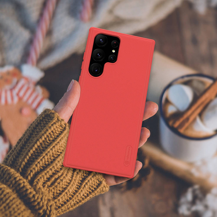 Etui Nillkin Frosted Pro do Samsung Galaxy S23 Ultra, niebieskie - ochronne z podstawką
