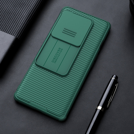 Etui Nillkin CamShield Pro do OnePlus 12R, zielone - ochronne z podstawką, dostęp do portów i przycisków