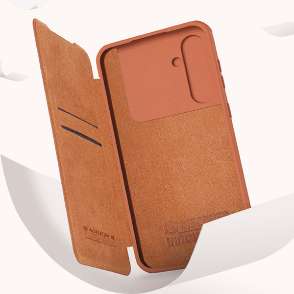Etui Nillkin Qin Pro do Samsung Galaxy S23, czerwone - ochronne z podstawką, dostęp do portów i przycisków