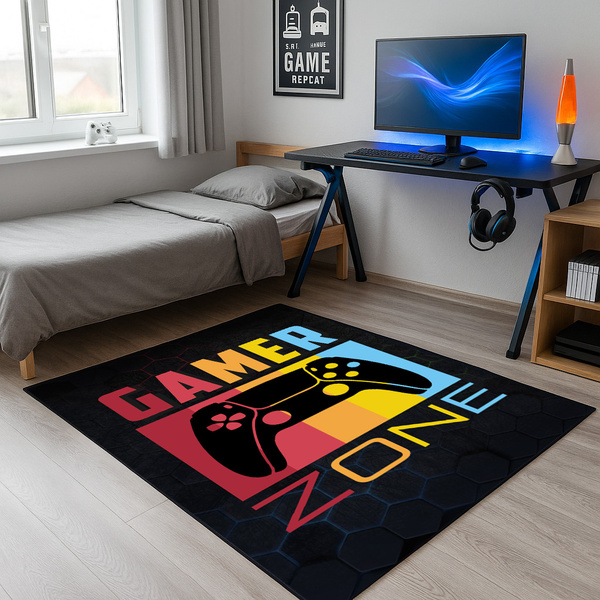 3D Strado GAMER ZONE gaming carpet 140x200 cm modern with 3D effect for gamer or youth room