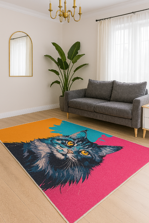 Dywan 3D Strado MainCoon 120x170 cm ze wzorem kota dla milośników zwierząt do salonu i pokoju