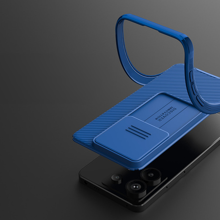Etui z osłoną aparatu Nillkin do Redmi Note 13 Pro, czarne - ochronne z podstawką, dostęp do portów i przycisków