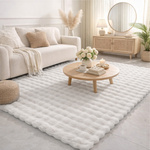 Dywan Rabbit Bubble 80x150 cm - miękki puszysty dywan do salonu i sypialni - biały