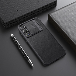 Etui Nillkin Qin Pro do Samsung Galaxy S23, czerwone - ochronne z podstawką, dostęp do portów i przycisków