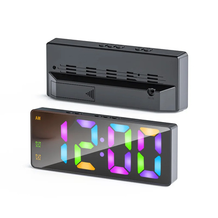 Zegar budzik cyfrowy LED RGB - DAC8 - Black