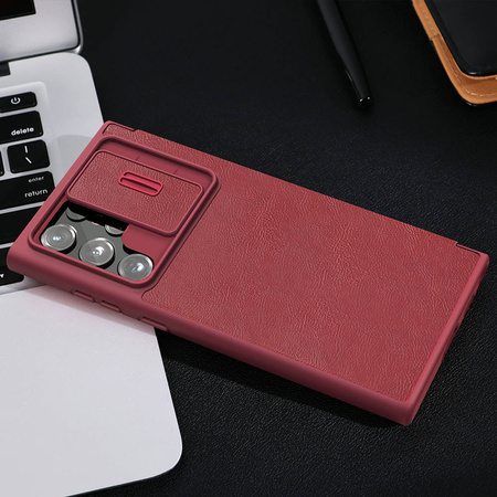 Etui Nillkin QIN Pro do Samsung Galaxy S22 Ultra (Brązowe)