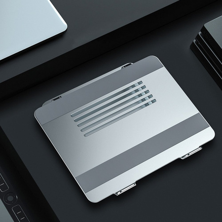 Regulowany aluminiowy stojak Nillkin ProDesk srebrny pod laptopa do biura i domu