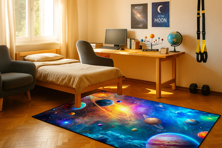 Dywan 3D Strado GALAKTYKA 100x150 cm nowoczesny z efektem kosmicznym do pokoju młodzieżowego