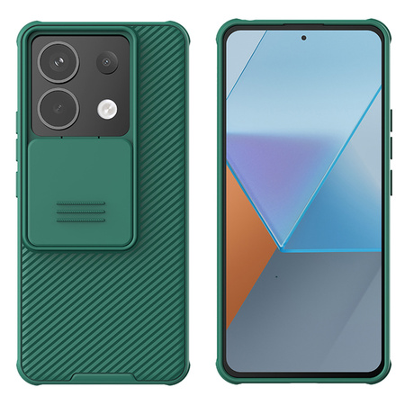Etui Nillkin CamShield Pro do Redmi Note 13 Pro 5G, zielone - ochronne z podstawką, dostęp do portów i przycisków