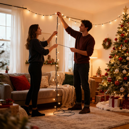 Lampki choinkowe 192 LED białe ciepłe wewnętrzne zewnętrzne 4,5m TIMER IP44, białe