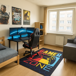 Dywan gamingowy 3D Gamer Zone 140x200 cm - nowoczesny wzór 3D do pokoju gracza