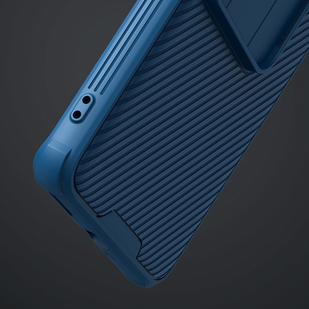 Etui Nillkin CamShield Pro do OnePlus 12R, niebieskie - ochronne z podstawką, dostęp do portów i przycisków