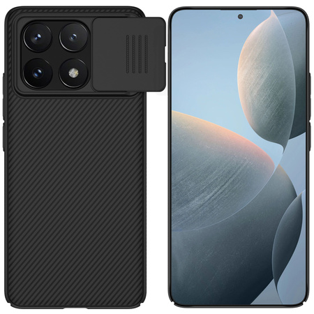 Etui Nillkin CamShield do Poco X6 Pro 5G, czarne - ochronne z podstawką, dostęp do portów i przycisków