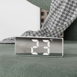 Budzik zegar elektroniczny cyfrowy LED 24h głośny alarm drzemka temp, czarny
