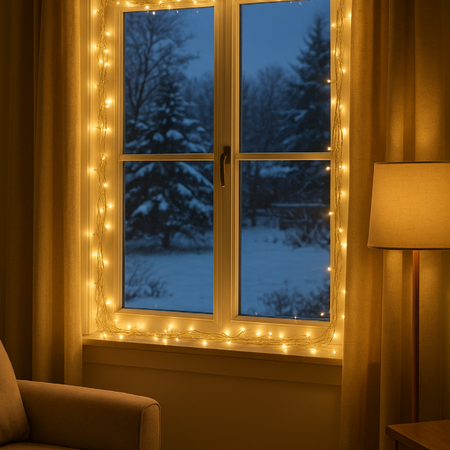 Lampki choinkowe 480 LED białe ciepłe wewnętrzne zewnętrzne 39m IP44, białe