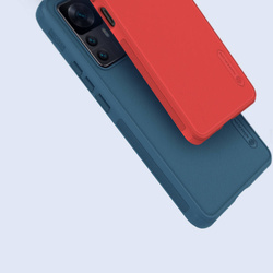 Etui Nillkin Frosted Pro do Xiaomi 12T, niebieskie - ochronne z podstawką, dostęp do portów i przycisków