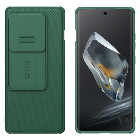 Etui Nillkin CamShield Pro do OnePlus 12R, zielone - ochronne z podstawką, dostęp do portów i przycisków