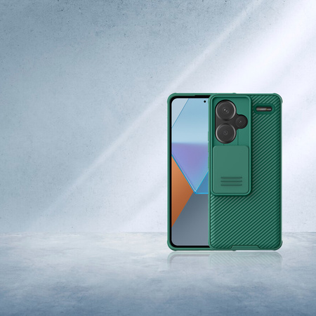 Etui Nillkin CamShield Pro do Redmi Note 13 Pro Plus 5G, zielone - ochronne z podstawką