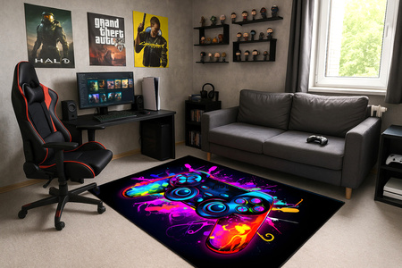 Dywan gamingowy 3D Strado ColorPad 140x200 cm nowoczesnym wzorem do pokoju gracza