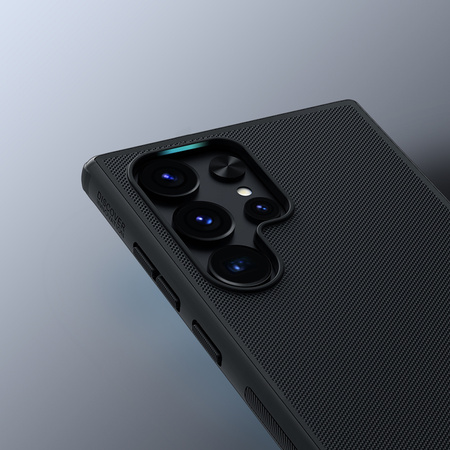 Etui Nillkin Frosted Pro do Samsung Galaxy S24 Ultra, czarne - ochronne z podstawką, dostęp do portów i przycisków