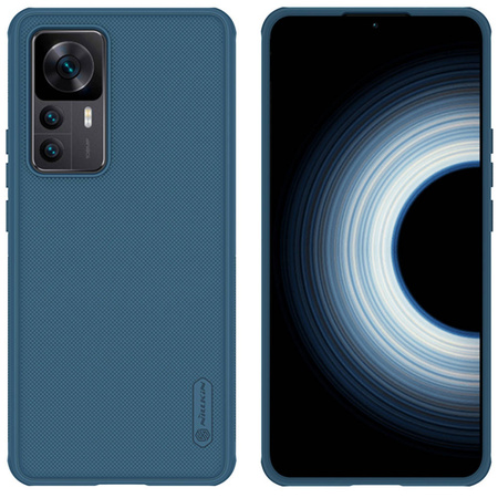 Etui Nillkin Frosted Pro do Xiaomi 12T, niebieskie - ochronne z podstawką, dostęp do portów i przycisków