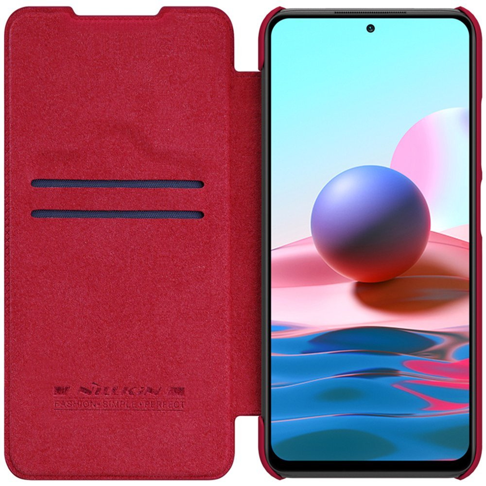 Etui Nillkin QIN do Xiaomi Redmi Note 10 5G (Czerwone) | Etui na 
